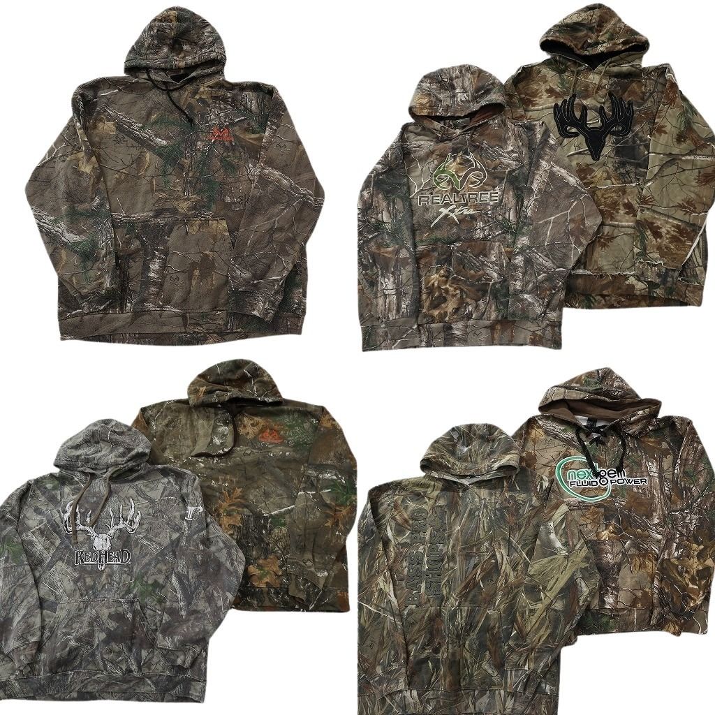 古着卸 リアルツリー柄 スウェット セット メンズ L XL ワンポイント フーディー 英文字 古着 ND 0490