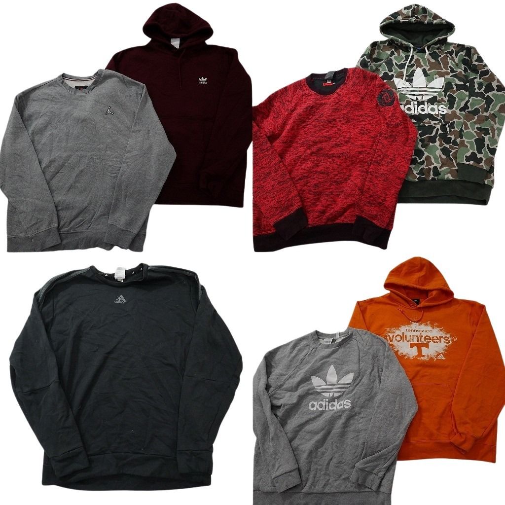 古着卸 スポーツブランドMIX スウェット セット メンズ L ジョーダン アディダス トレフォイル フーディー ND 0484