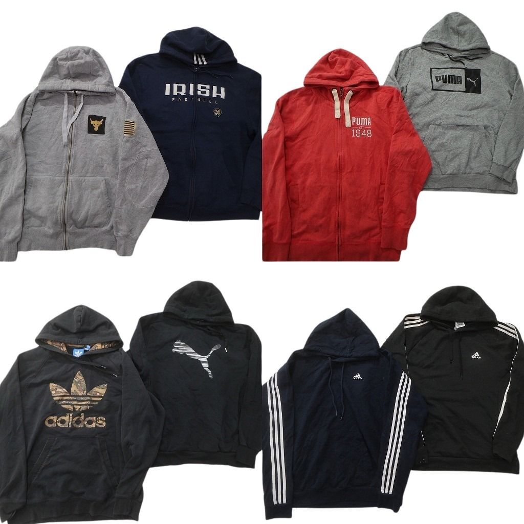 古着卸 スポーツブランドMIX スウェット セット メンズ L アディダス プーマ アンダーアーマー トレフォイル ND 0516