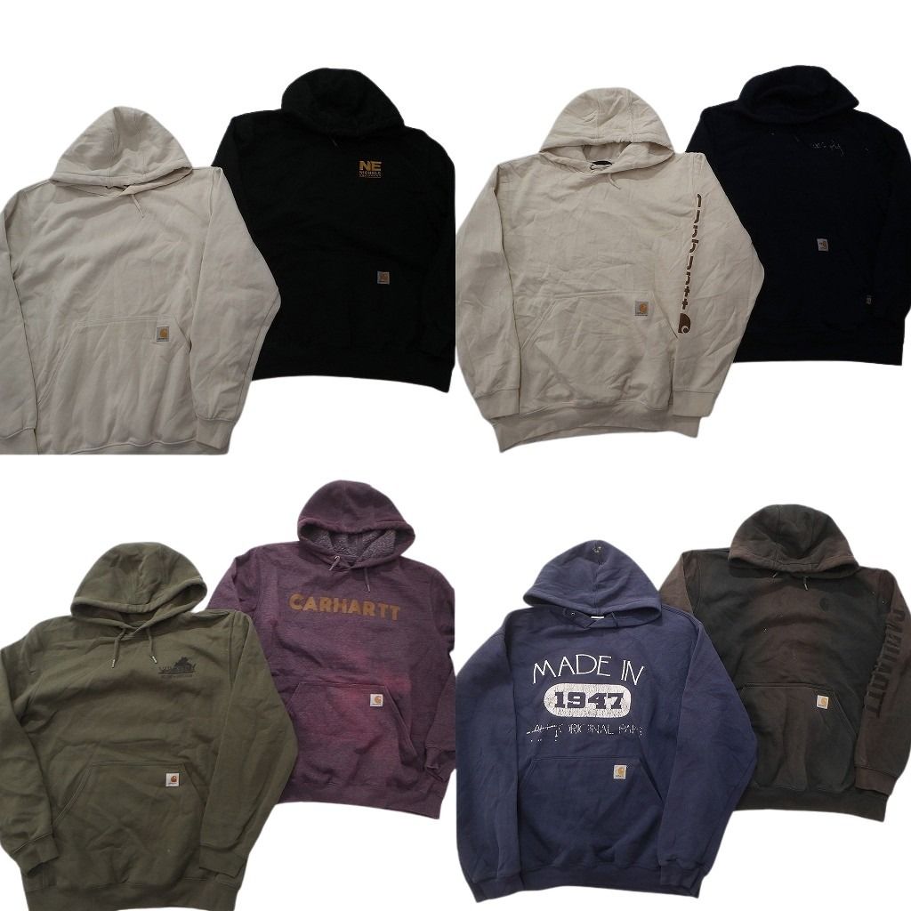 古着卸 カーハート スウェット セット メンズ M L XL フーディー カレッジ風 フェード 袖ロゴ ND 0509