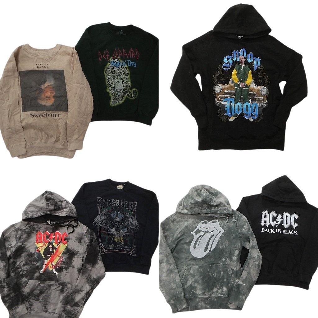 古着卸 音楽 バンド スウェット セット メンズ S 人物 デフレパード ローリングストーンズ AC DC 古着 ND 0505