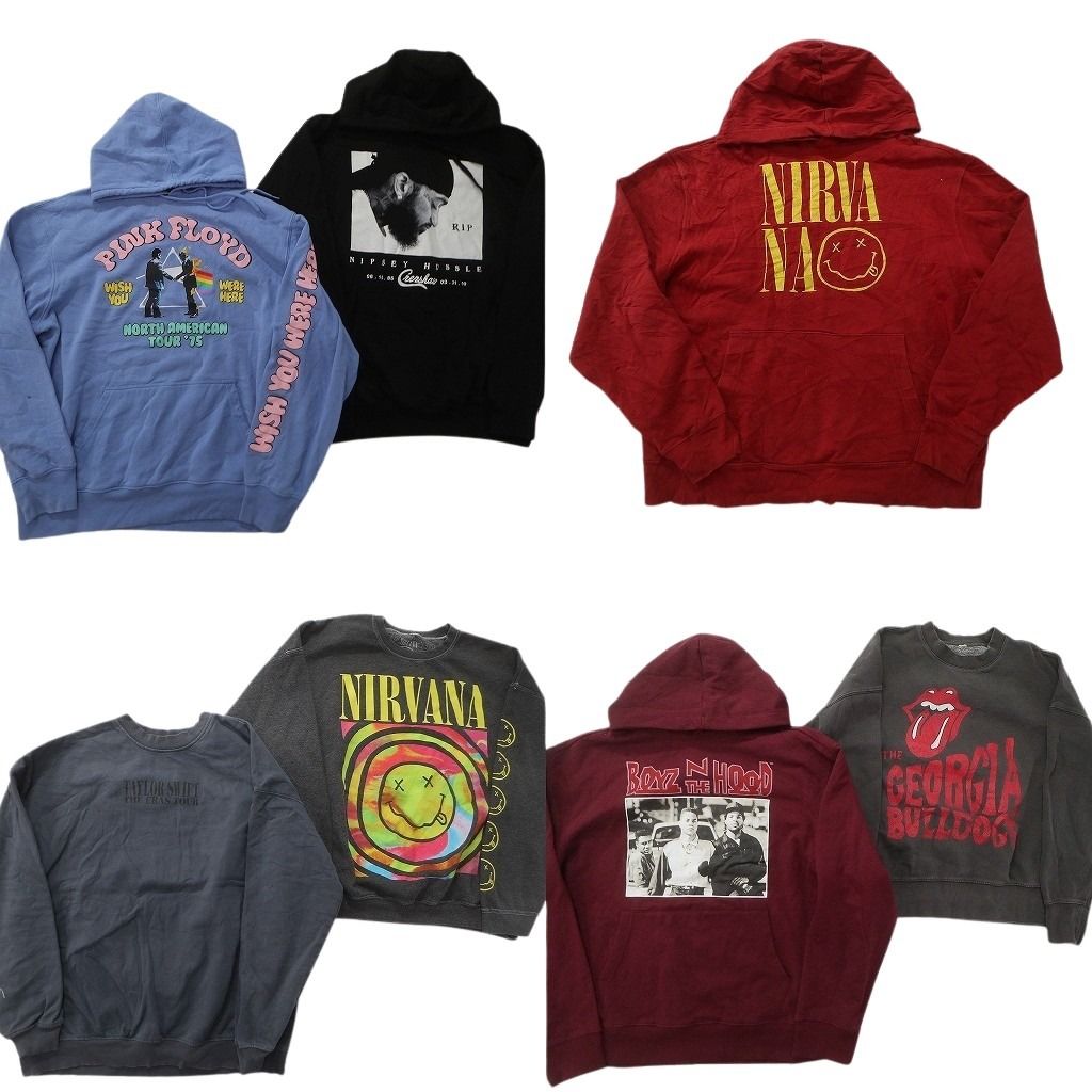 古着卸 音楽 バンド スウェット セット メンズ M L ピンクフロイド 人物 ローリングストーンズ ニルヴァーナ 古着 ND 0504