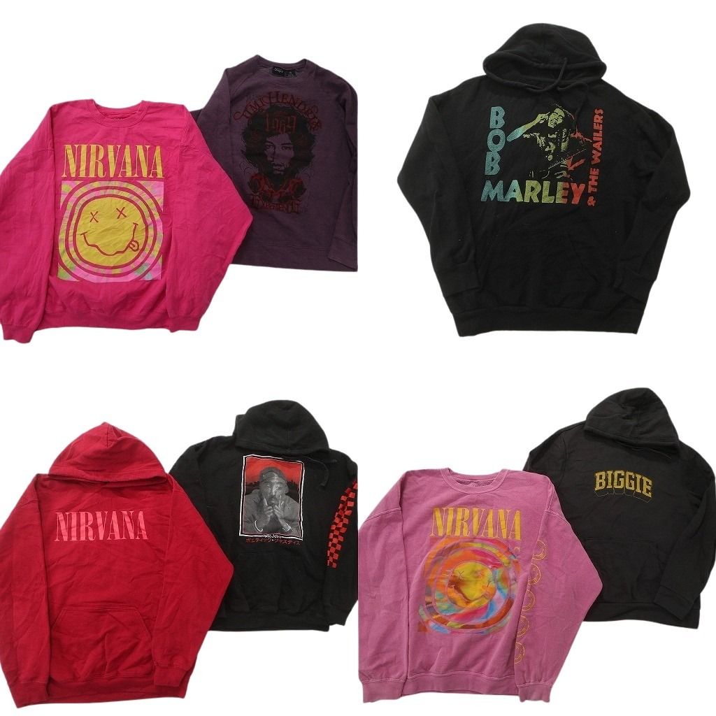 古着卸 音楽 バンド スウェット セット メンズ L XL 人物 ピンクフロイド ニルヴァーナ ボブマリー 古着 ND 0503