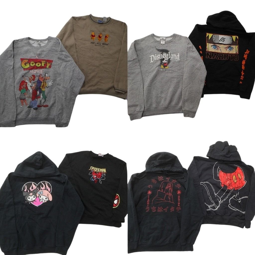 古着卸 キャラクター スウェット セット メンズ M L ディズニー ナルト アニメ マーベル サンリオ 古着 ND 0530