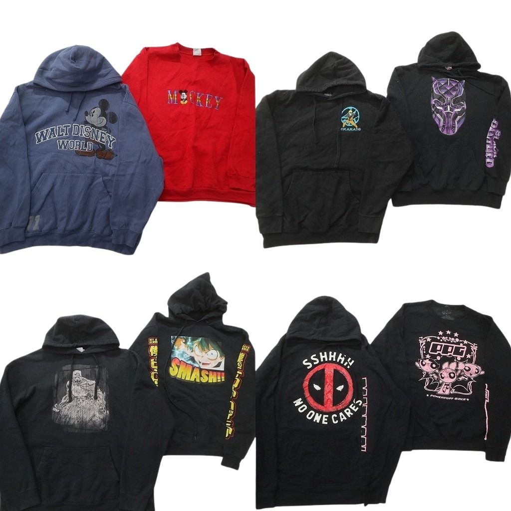 古着卸 キャラクター スウェット セット メンズ L XL ディズニー パワパフガールズ マーベル ヒロアカ 古着 ND 0529