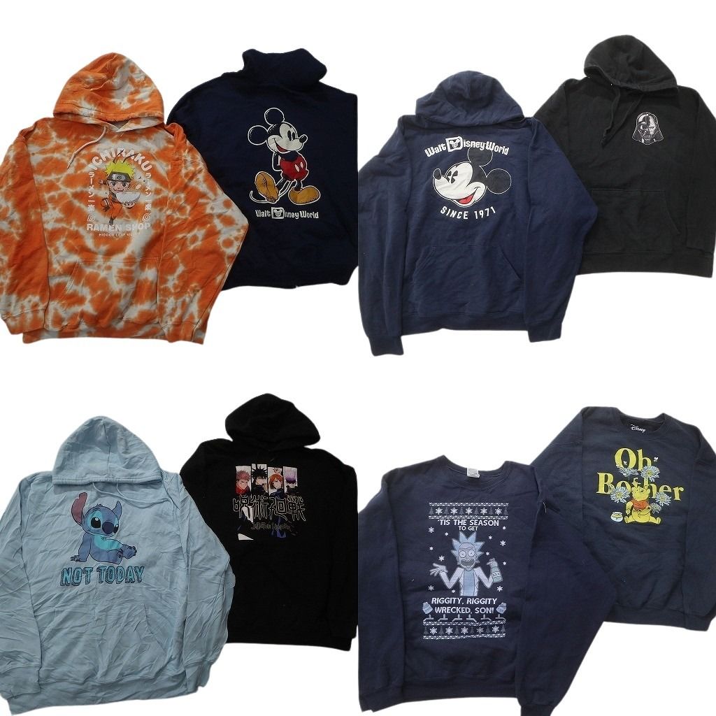 古着卸 キャラクター スウェット セット メンズ XL 2 タイダイ柄 ナルト アニメ 呪術回戦 スターウォーズ ND 0528