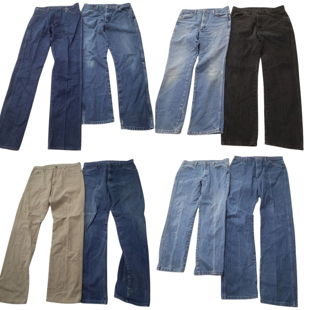 古着卸 Wrangler ラングラー デニム パンツ セット メンズ 34 35 ブラック ベージュ インディゴブルー 古着 ND 0780