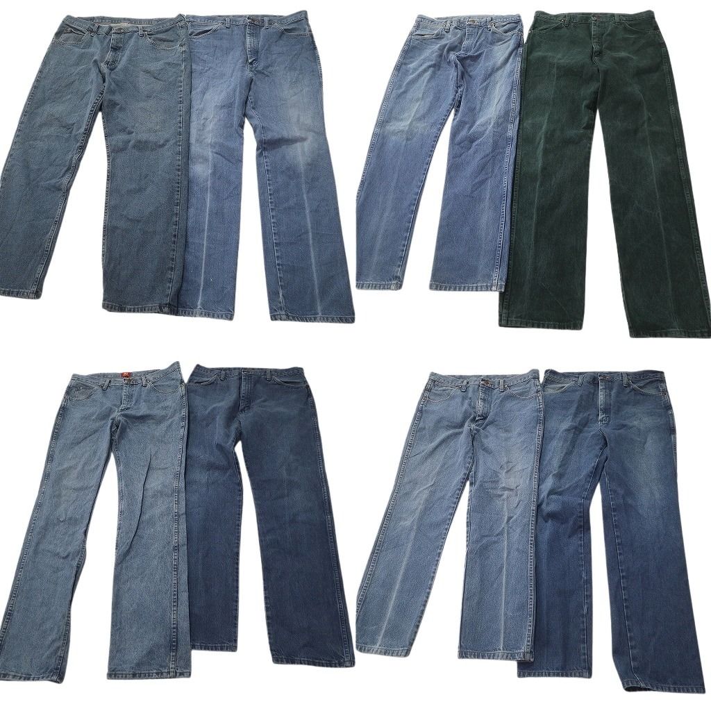 古着卸 Wrangler ラングラー デニム パンツ セット メンズ 35 36 ストレート フェード アメカジ 古着 ND 0779