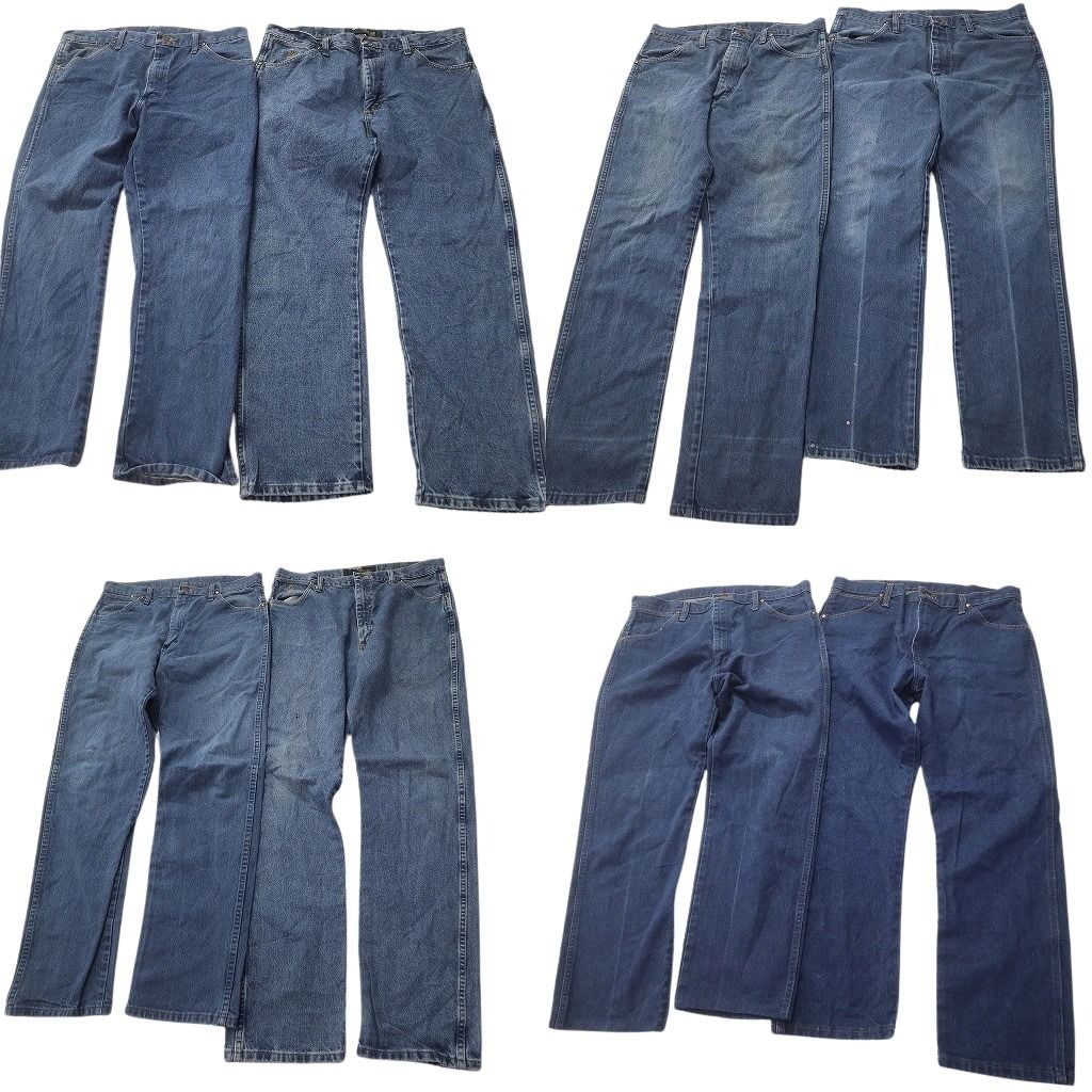 古着卸 Wrangler ラングラー デニム パンツ セット メンズ 36 ストレート インディゴブルー アメカジ 古着 ND 0777