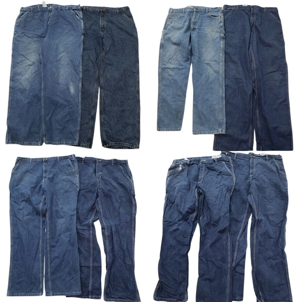 古着卸 カーハート Carhartt ペインターデニム パンツ セット メンズ 46 38 36 ワーク フェード 古着 ND 0665