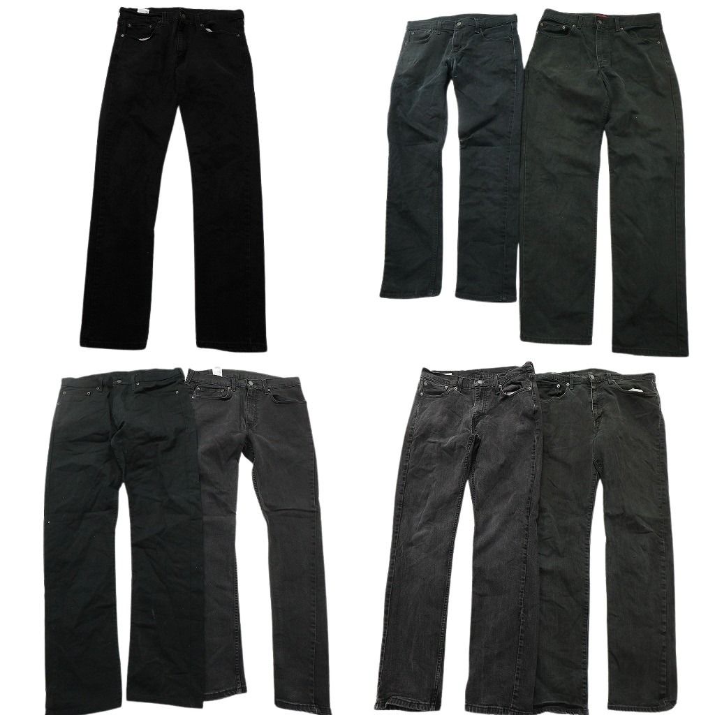 古着卸 リーバイス 品番MIX ブラックデニム パンツ セット メンズ 35 34 33 502 504 513 フェード 古着 ND 0664