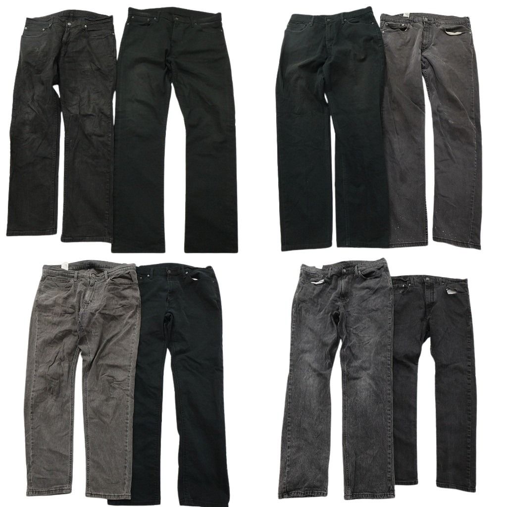 古着卸 リーバイス 品番MIX ブラックデニム パンツ セット メンズ 36 541 513 559 502 フェード 古着 ND 0661