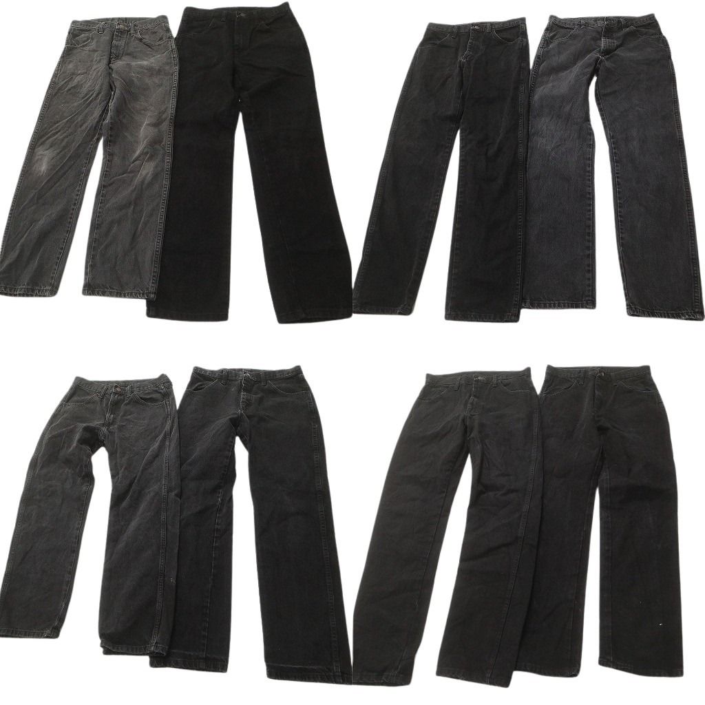 古着卸 RUSTLER ラスラー ブラックデニム パンツ セット メンズ 29 30 31 32 フェード アメカジ 古着 ND 0770