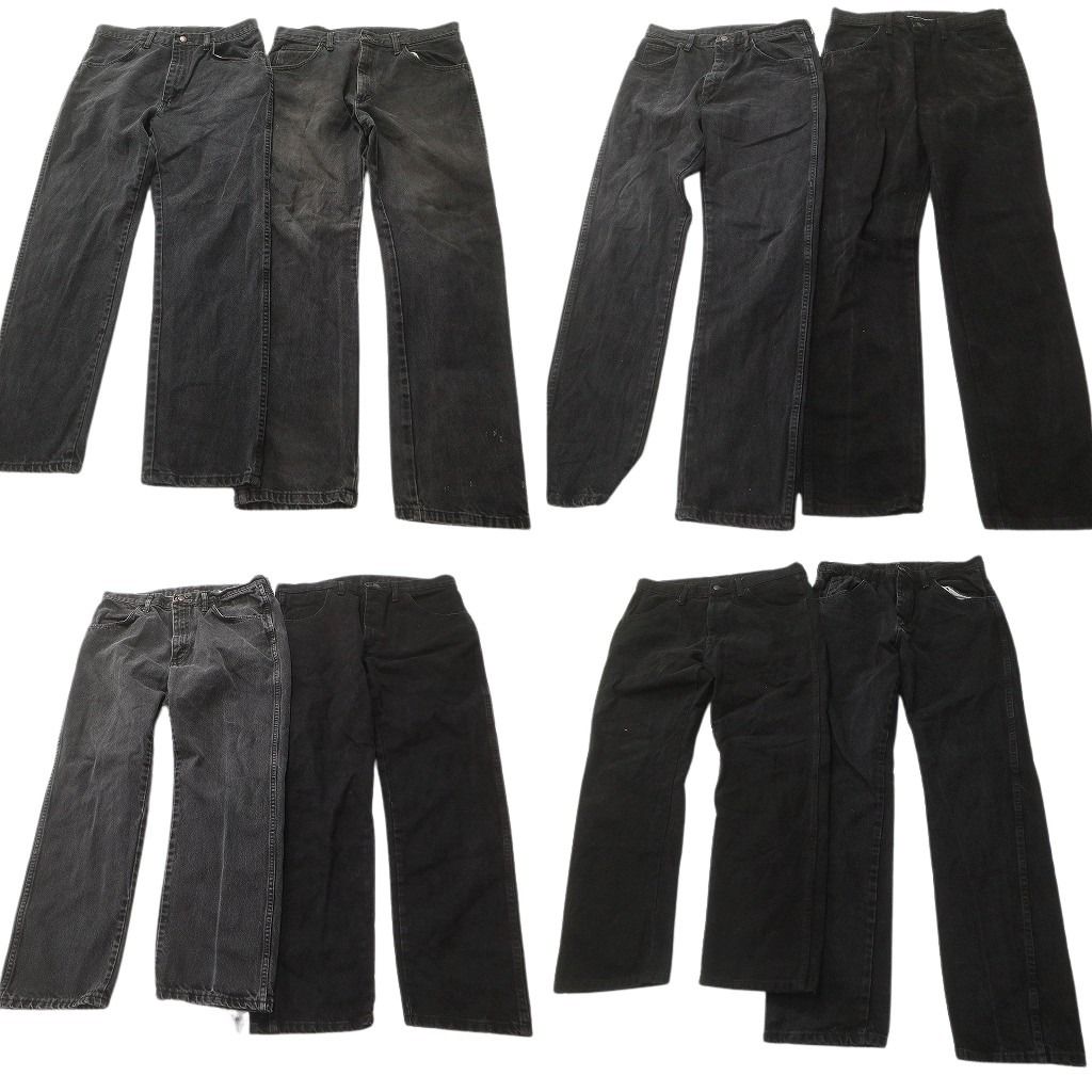 古着卸 RUSTLER ラスラー ブラックデニム パンツ セット メンズ 34 アメカジ ストレート 古着 ND 0769