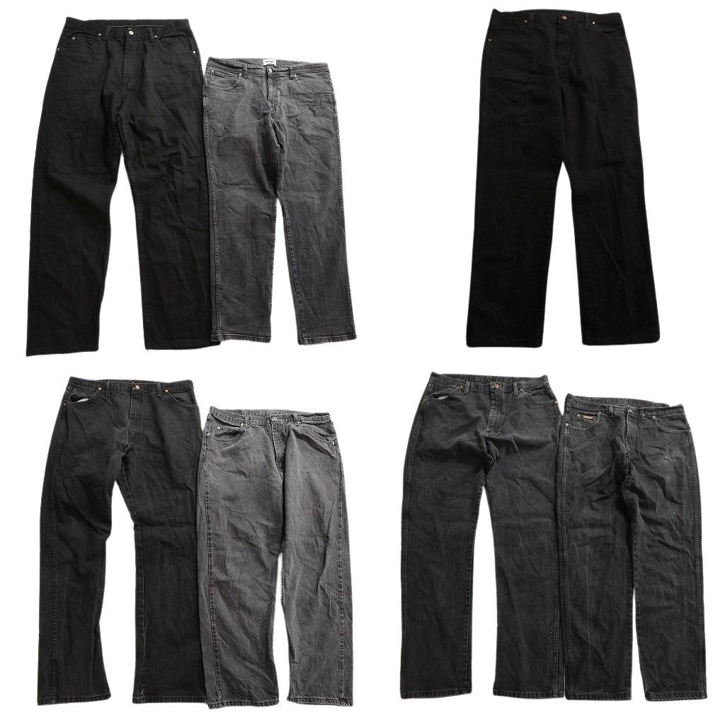 古着卸 Wrangler ラングラー ブラックデニム パンツ セット メンズ 38 フェード アメカジ 古着 ND 0689