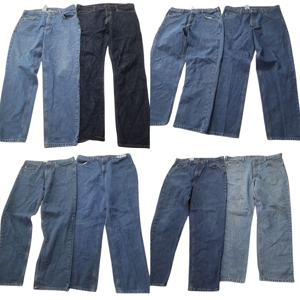 古着卸 カーハート Carhartt デニム パンツ セット メンズ 38 インディゴブルー ワーク フェード 古着 ND 0720