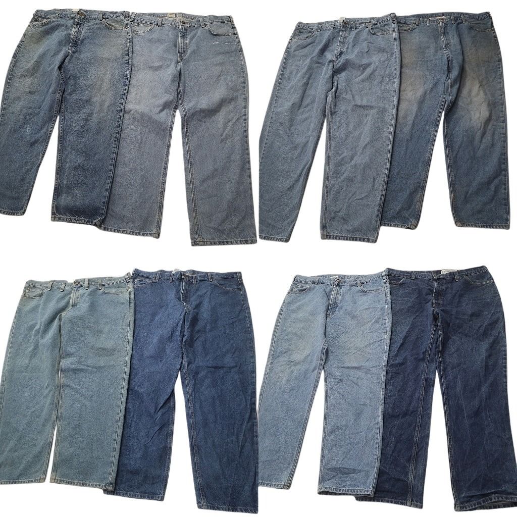 古着卸 カーハート Carhartt デニム パンツ セット メンズ 48 44 42 ワーク フェード インディゴブルー ND 0717