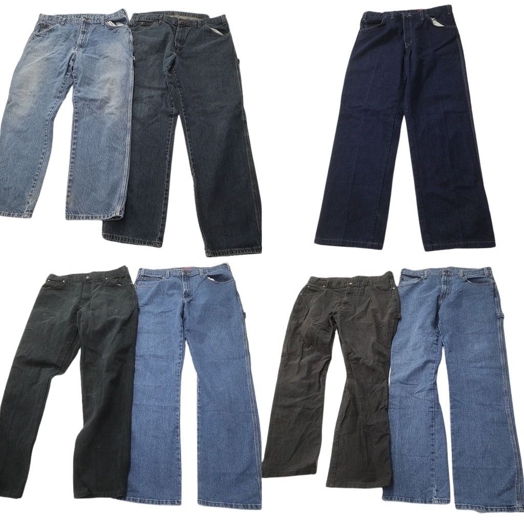 古着卸 ディッキーズ Dickies ペインターデニム パンツ セット メンズ 36 38 ブラック インディゴブルー ND 0711