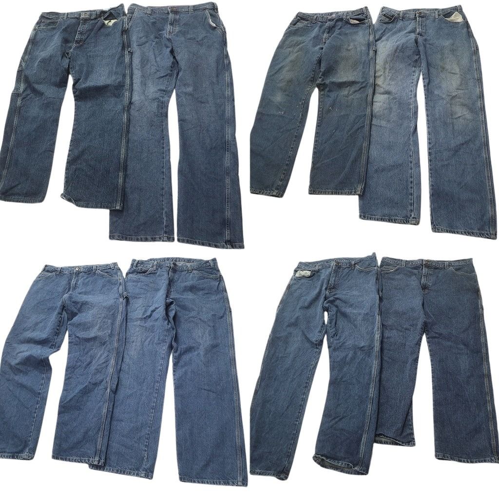 古着卸 ディッキーズ Dickies ペインターデニム パンツ セット メンズ 36 インディゴブルー ワーク 古着 ND 0702