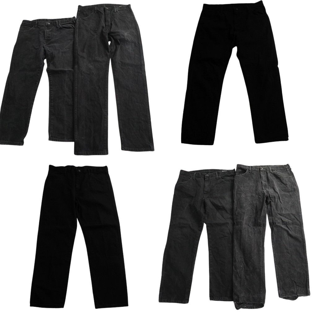 古着卸 RUSTLER ラスラー ブラックデニム パンツ セット メンズ 38 40 ストレート アメカジ 古着 ND 0798