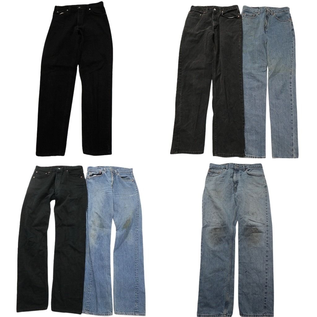 古着卸 リーバイス デニム パンツ セット メンズ 34 33 32 550 501 505 512 ブラック 古着 ND 0731