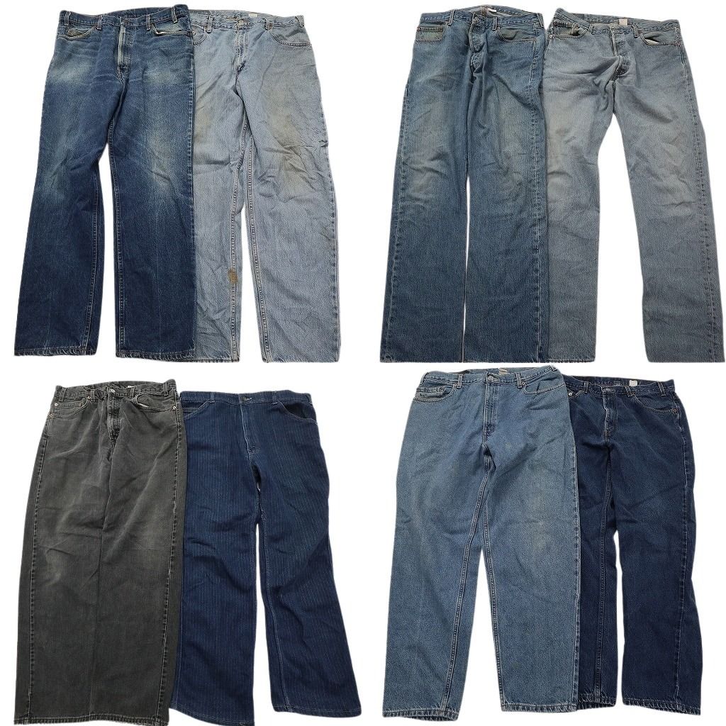古着卸 リーバイス 紙タグ デニム パンツ セット メンズ 38 560 505 501 ブラック グランジ 古着 ND 0726