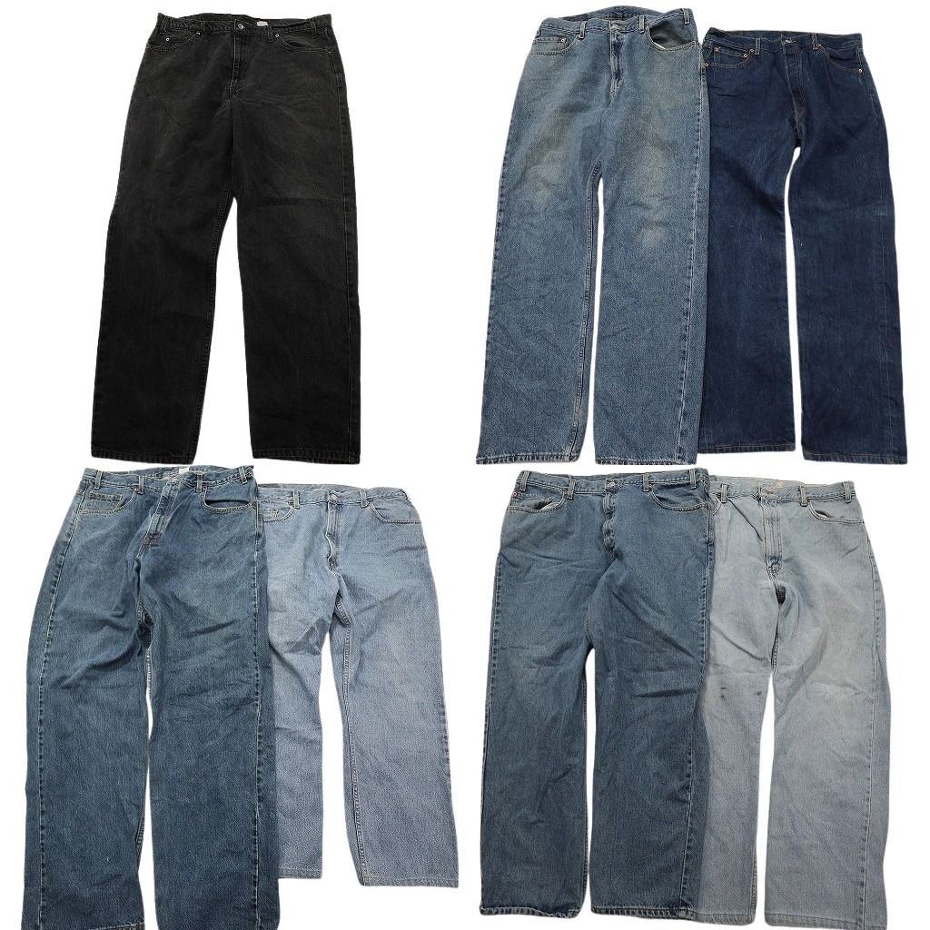 古着卸 リーバイス 紙タグ デニム パンツ セット メンズ 38 40 42 550 505 569 501 ブラック アメカジ 古着 ND 0725