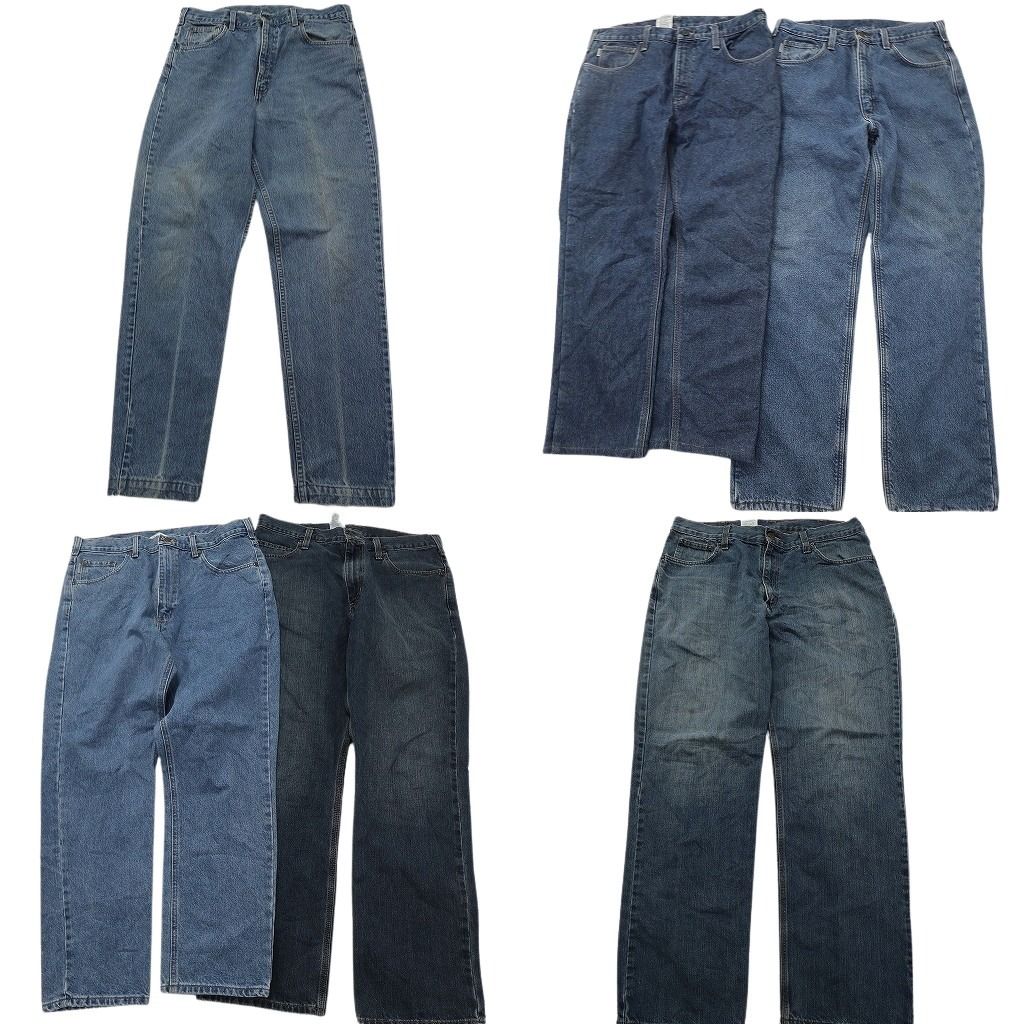 古着卸 カーハート Carhartt デニム パンツ セット メンズ 36 インディゴブルー フェード ワーク 古着 ND 0722