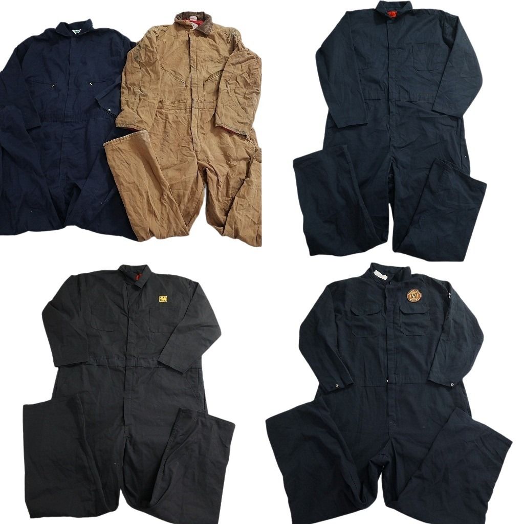 古着卸 まとめ売り L/S オールインワン 5枚セット (メンズ 2XL /48 /54