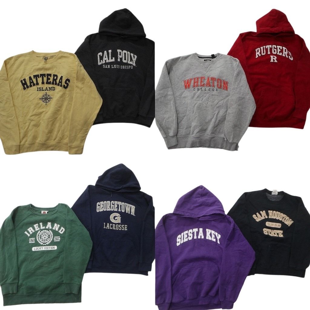 古着卸 カレッジ風 スウェット セット メンズ L フーディー アーチロゴ 三段ロゴ 古着 ND 0816