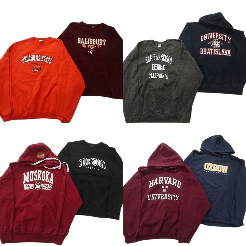 古着卸 カレッジ風 スウェット セット メンズ 2 XL 3 アーチロゴ 三段ロゴ フーディー 古着 ND 0838