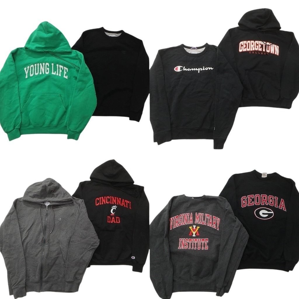 古着卸 チャンピオン Champion スウェット セット メンズ M アーチロゴ ジップパーカー フーディー 古着 ND 0837