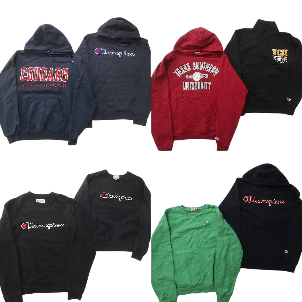 古着卸 チャンピオン Champion スウェット セット メンズ M 三段ロゴ カレッジ風 フーディー 古着 ND 0821