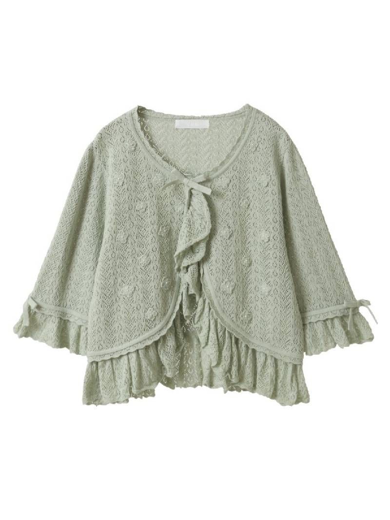 PINK HOUSEピンクハウス あじさいモチーフ使いニットボレロ カーディガンF 定価31 900