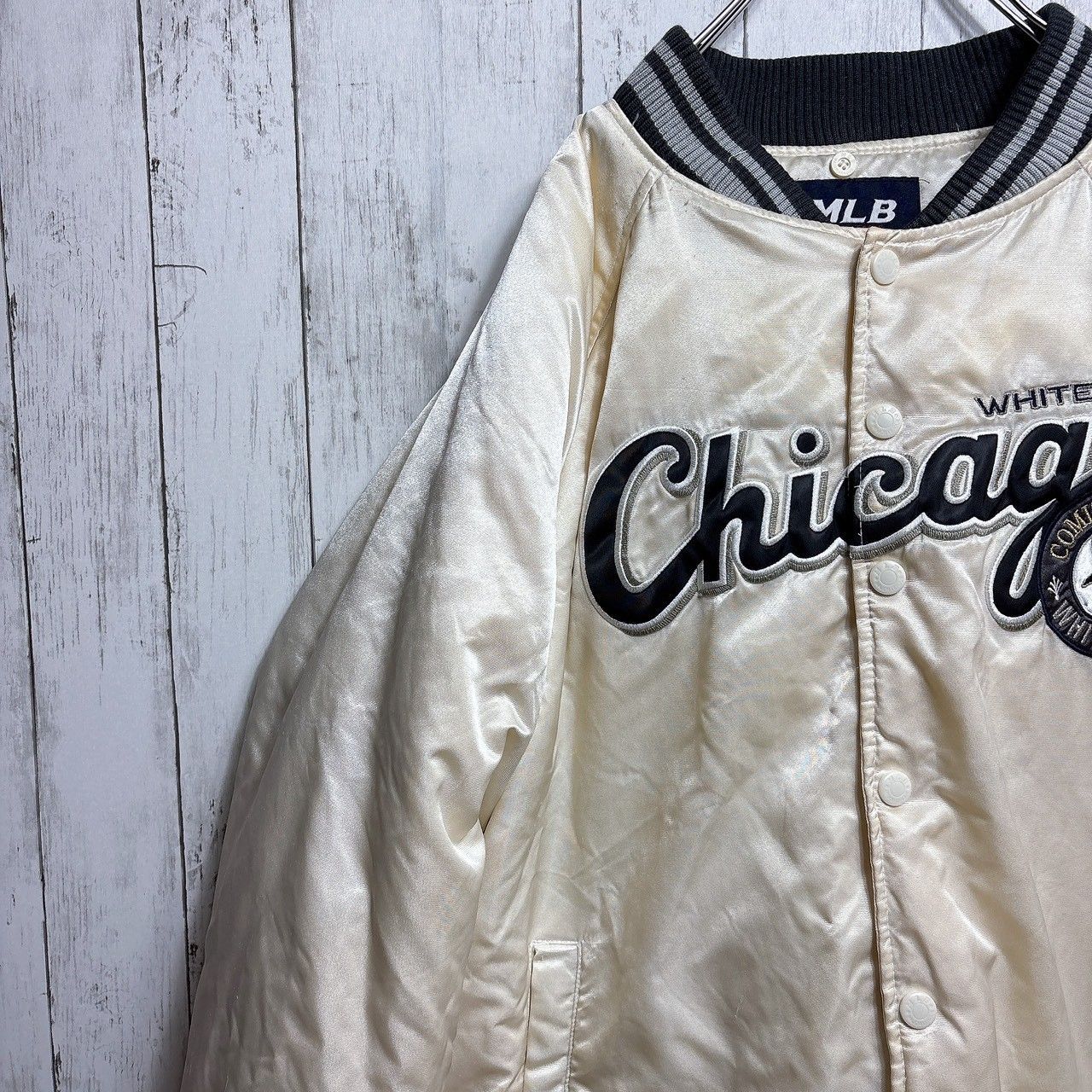 MLB シカゴ・ホワイトソックス サテンスタジアムジャケット ホワイト