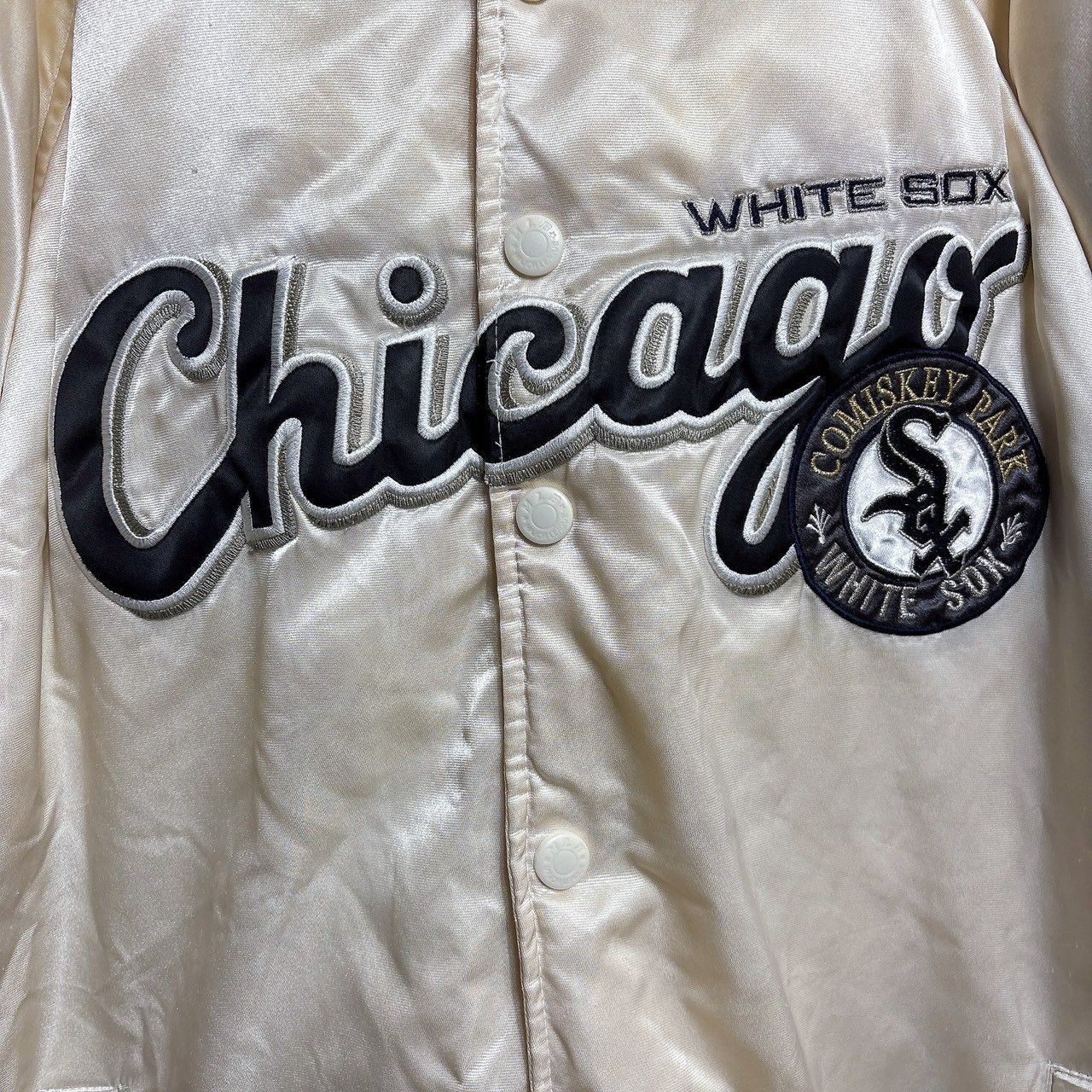 MLB シカゴ・ホワイトソックス サテンスタジアムジャケット ホワイト