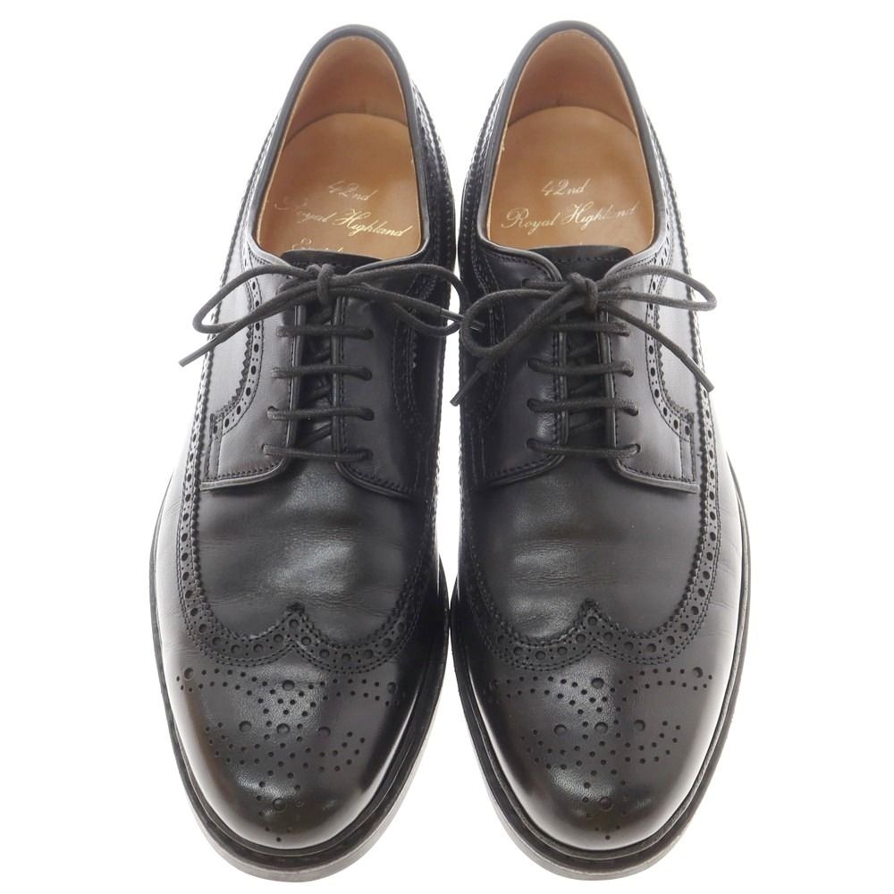 フォーティーセカンド ロイヤルハイランド 42 ND ROYAL ノルウィージャン製法 ロングウイングチップ ドレスシューズ ブラック サイズ39 メンズ