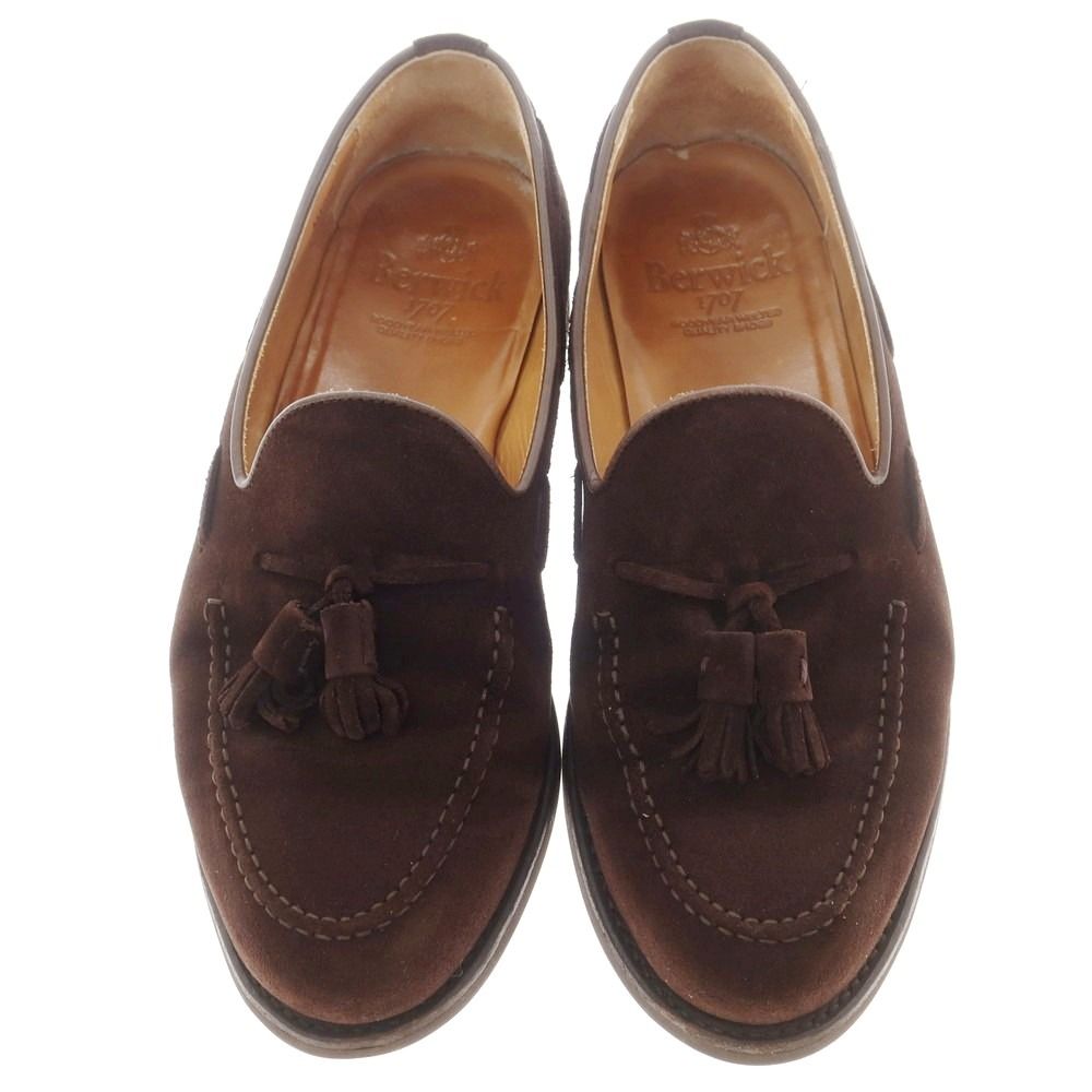 バーウィック BERWICK スエード タッセル ローファー ブラウン サイズ7 メンズ