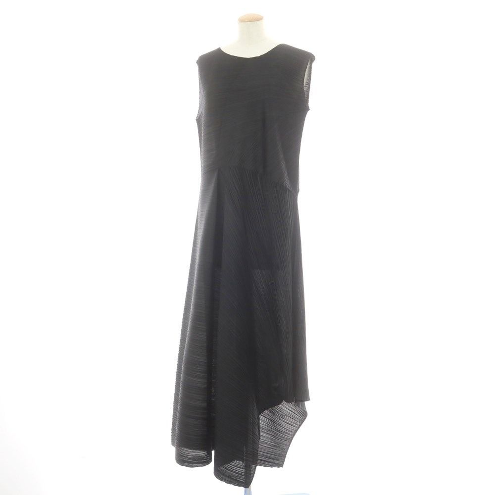 プリーツプリーズ PLEATS PLEASE 秋冬 プリーツ加工 ワンピース ブラック サイズ表記なし L位 レディース
