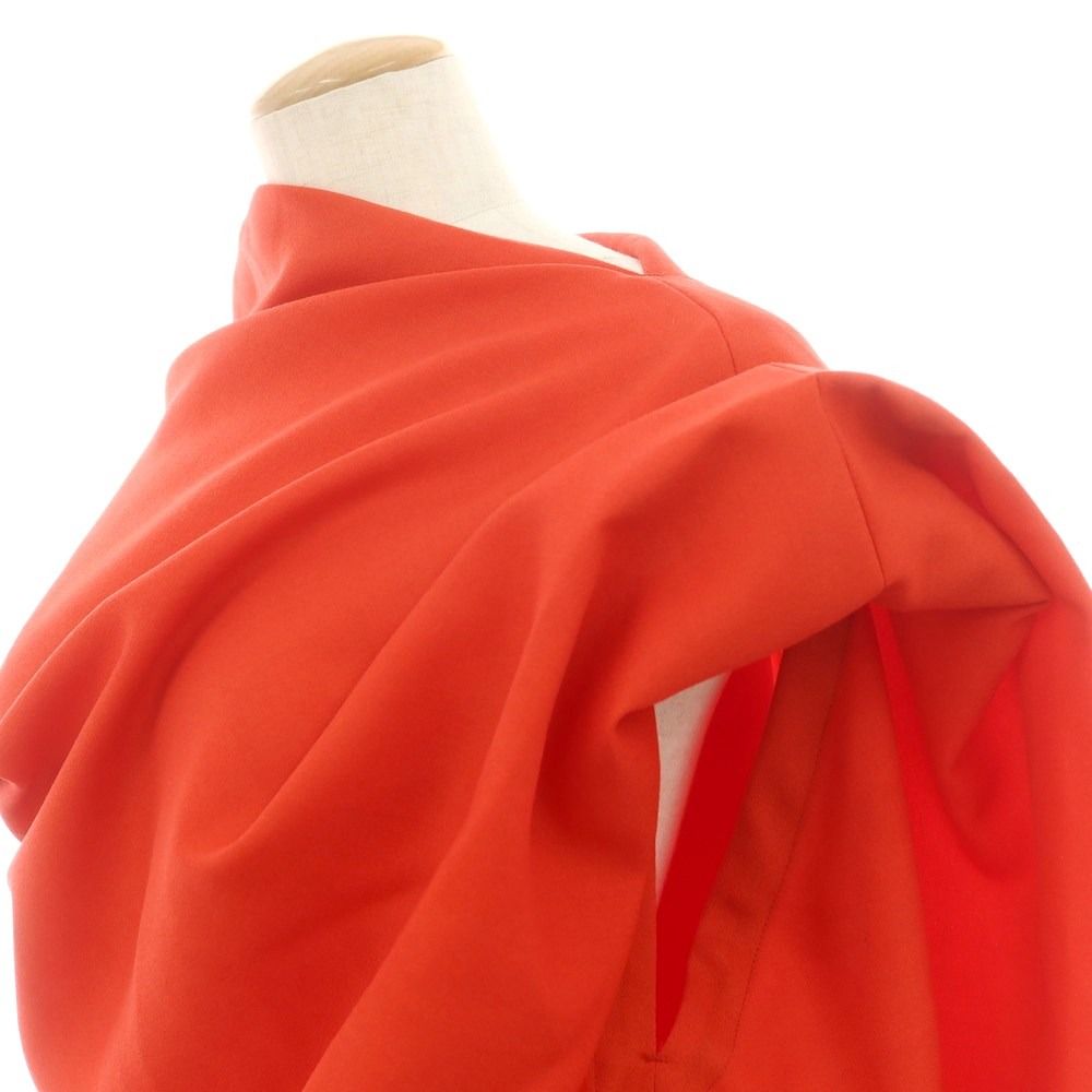 イッセイミヤケ ISSEY MIYAKE 秋冬 ノースリーブワンピース オレンジレッド サイズ表記なし L位 レディース
