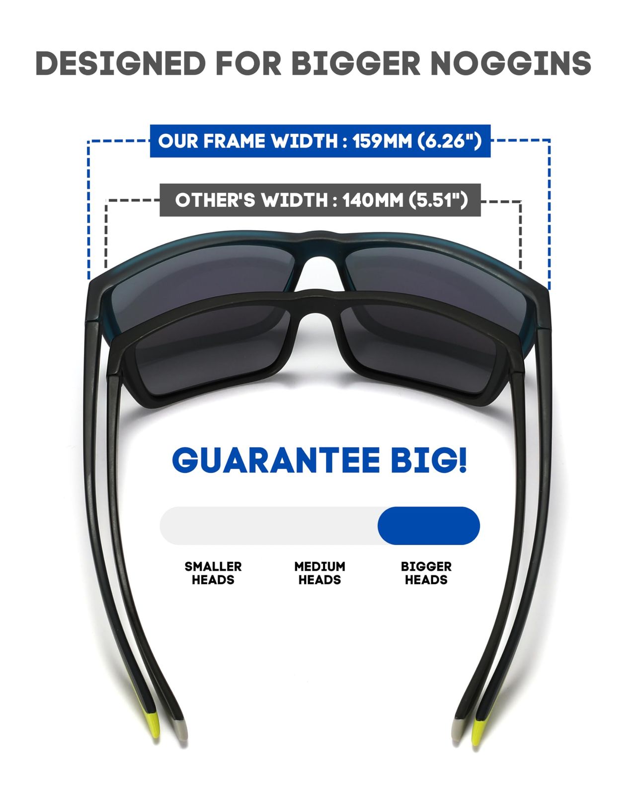 PRIVEL XXL サイズ 特大 159 mm スポーツ偏光サングラス ビッグワイドヘッド メンズ TR 90 アウトドア サイクリング ランニング 釣り ラバーブラック カーボン カーボンファイバーアーム 偏光ダークグリーン