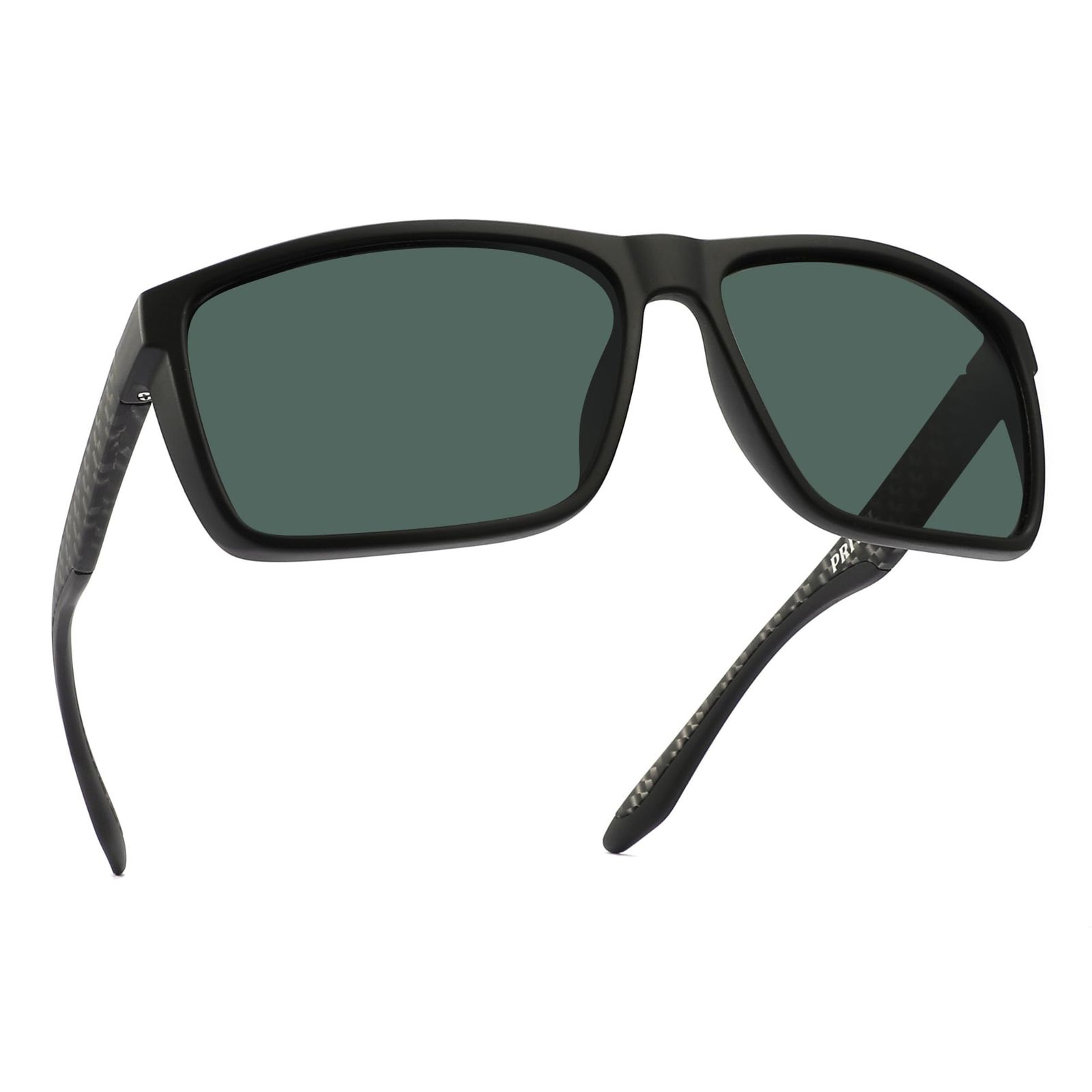 PRIVEL XXL サイズ 特大 159 mm スポーツ偏光サングラス ビッグワイドヘッド メンズ TR 90 アウトドア サイクリング ランニング 釣り ラバーブラック カーボン カーボンファイバーアーム 偏光ダークグリーン