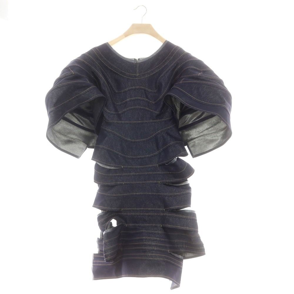 お値下げ！ジュンヤワタナベ　ひざ丈ワンピース　ネイビー 5分袖ギャザーワンピース – BLUE BERRY JAM