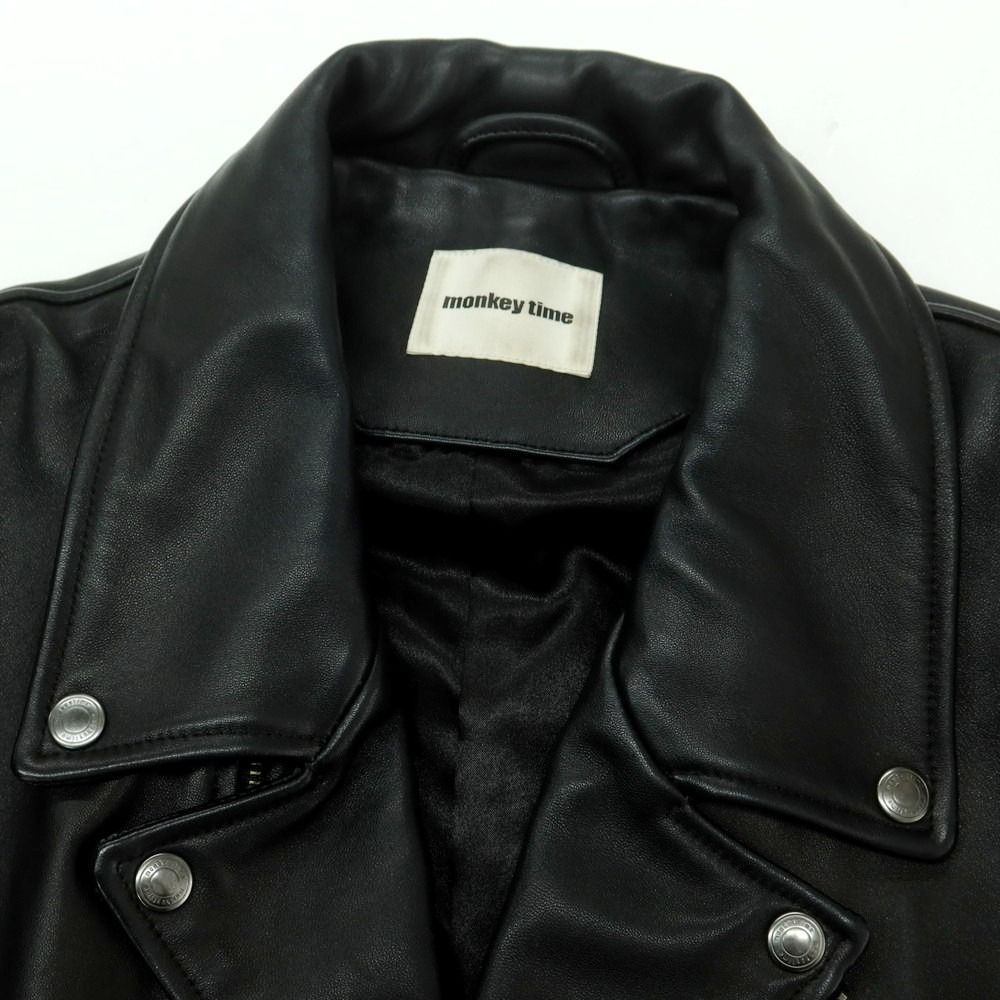 中古】モンキータイム MONKEY TIME ラムレザー ライダースジャケット
