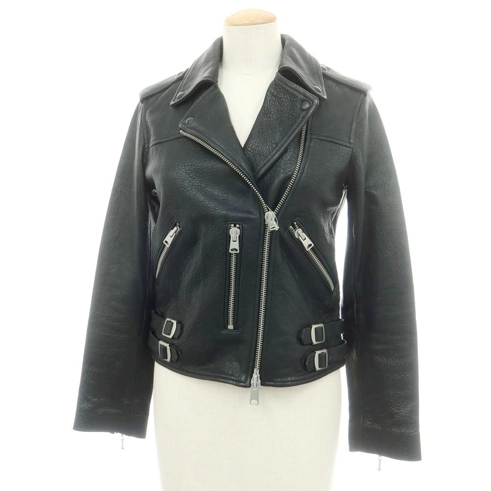 All Saints ラムレザー ダブルライダースジャケット　ブラック　UK6 All Saints ラムレザー ダブルライダースジャケット ブラック UK6 All