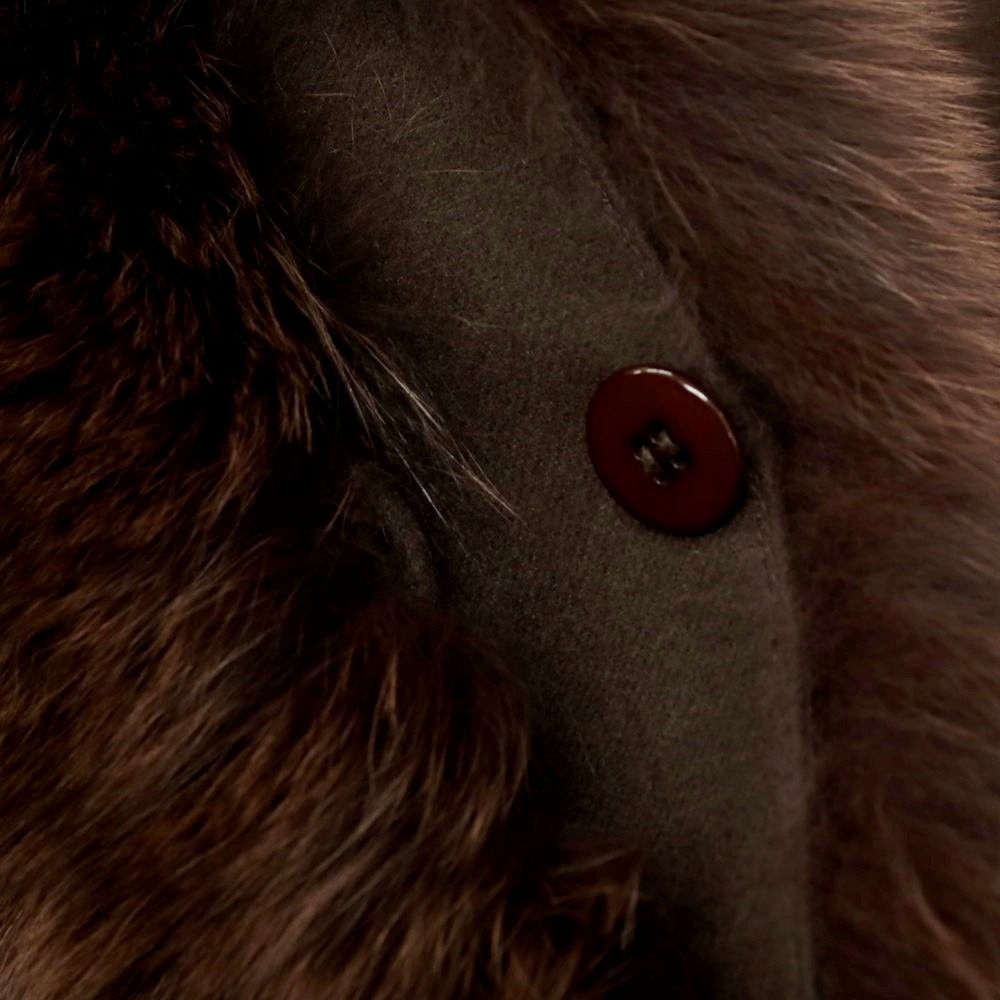 割引 【】モガ MOGA ウールカシミヤ ブルーフォックスファー ポンチョ