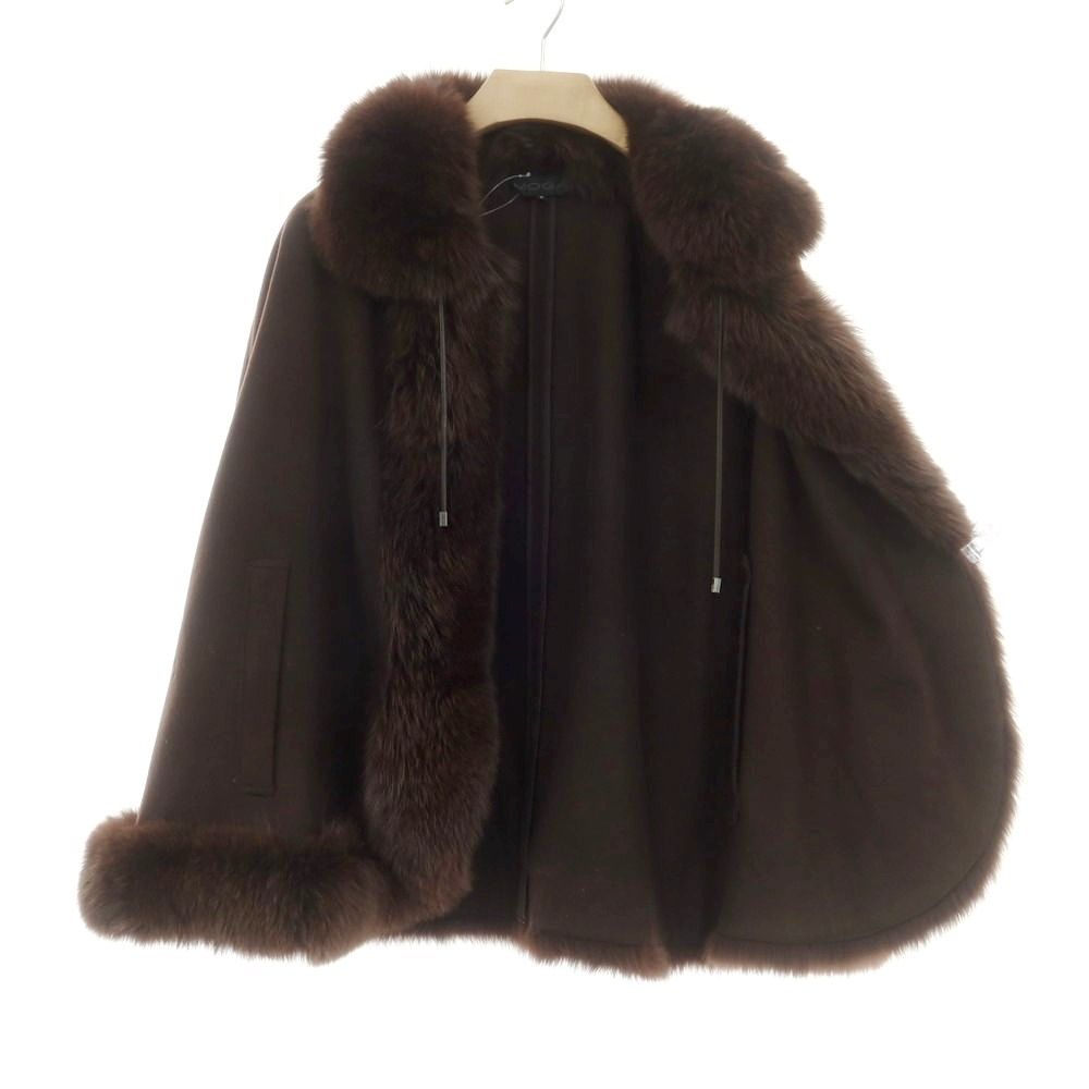 割引 【】モガ MOGA ウールカシミヤ ブルーフォックスファー ポンチョ