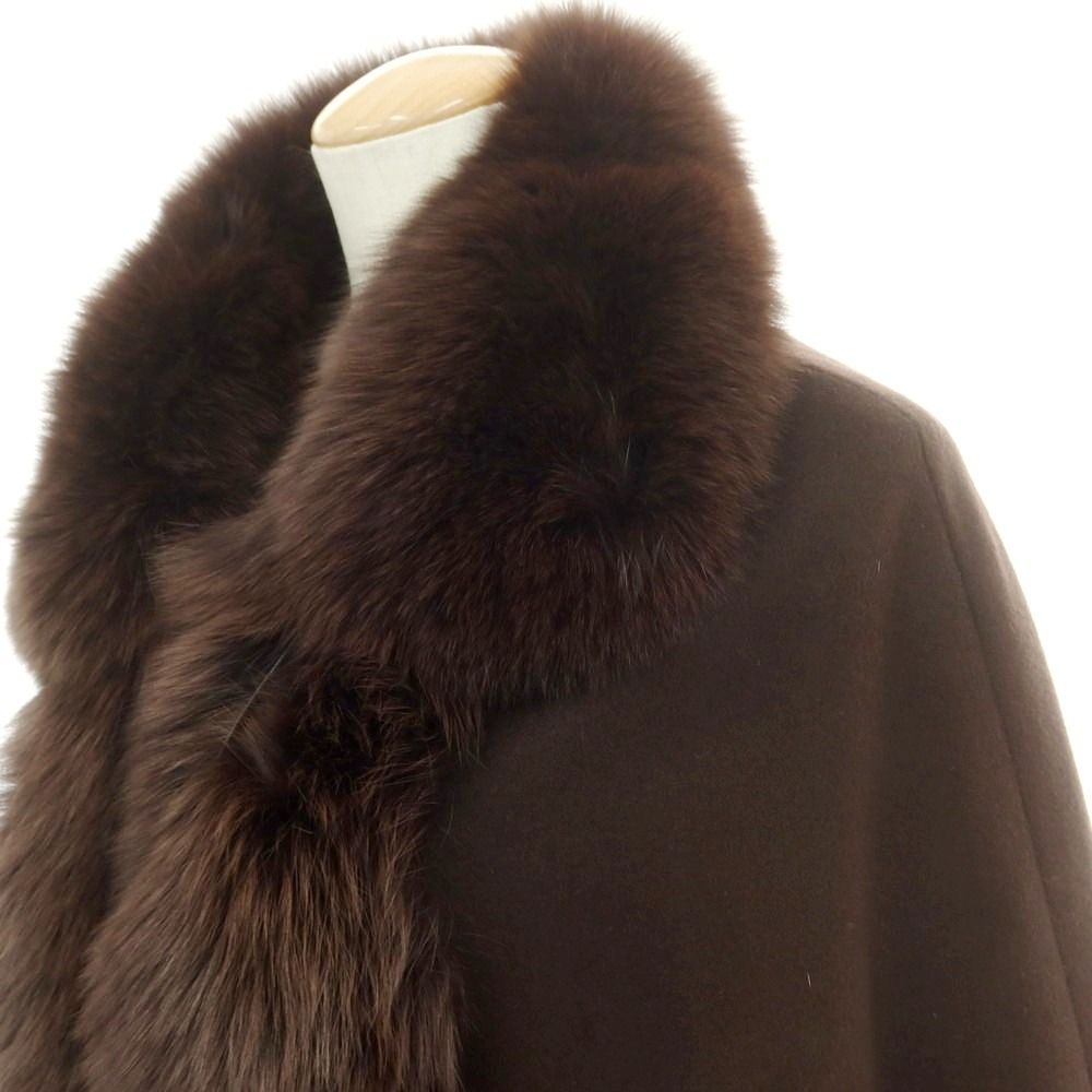 割引 【】モガ MOGA ウールカシミヤ ブルーフォックスファー ポンチョ