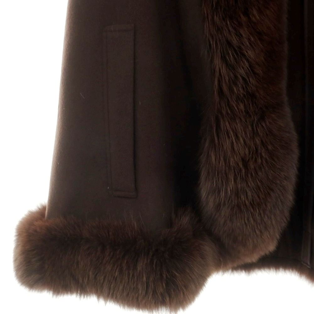 割引 【】モガ MOGA ウールカシミヤ ブルーフォックスファー ポンチョ