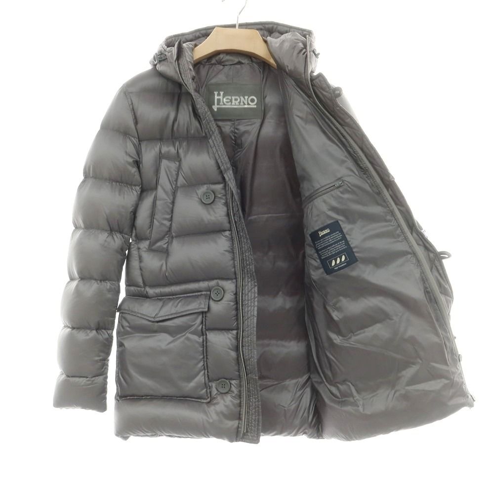 中古】ヘルノ Herno ナイロン ダウンコート グレー系【サイズ46